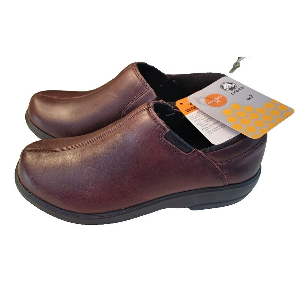 Rare Leather Crocs Work Chelsea Shoe NWT Womens Sz 7 Non-Slip Comfort